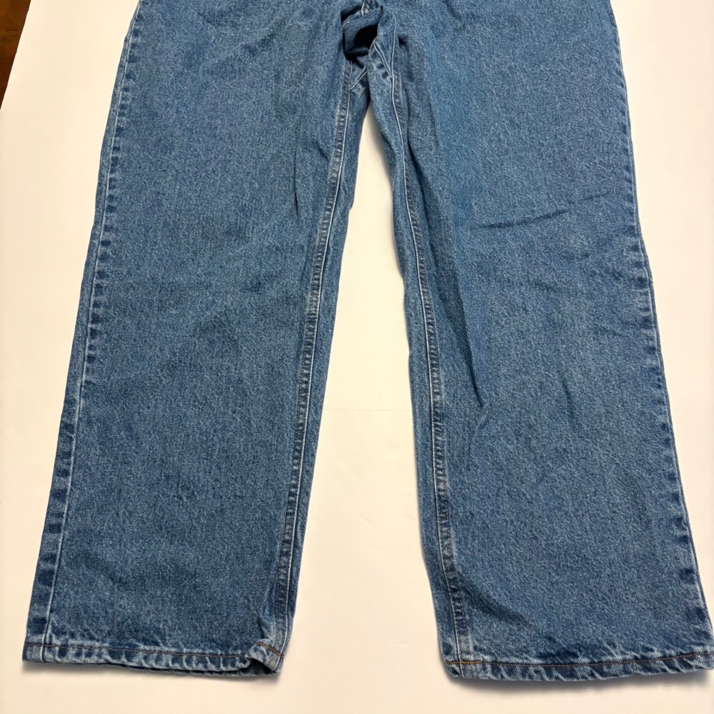 Diamond Gusset Straight Leg Jeans Mens 37x32 Blue Made in USA Rugged Denim - Picture 4 of 10